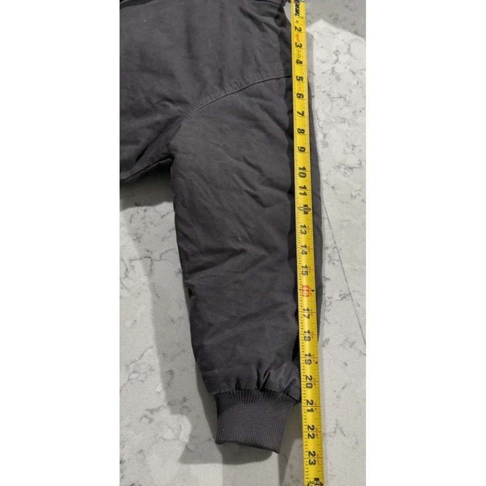 Berne Fleece Lined Canvas Jacket Youth Medium 10-12 Gray Hooded Full Zip Outdoor